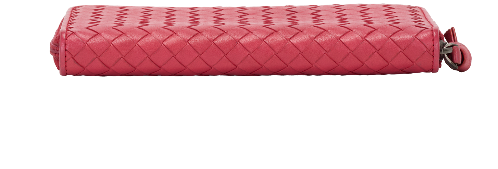 Bottega Veneta Intrecciato Zippy Long Wallet, &pound;110, Accessories, Red, Lambskin Leather, Top view